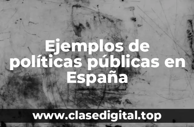 Ejemplos de políticas públicas en España