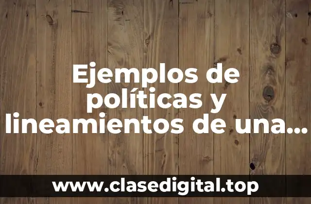 Ejemplos de políticas y lineamientos de una empresa