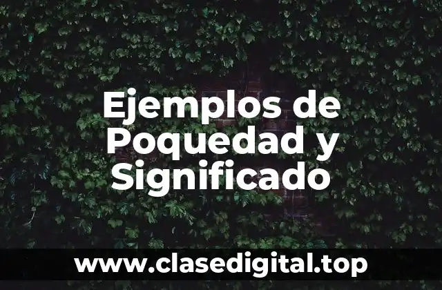 Ejemplos de Poquedad y Significado