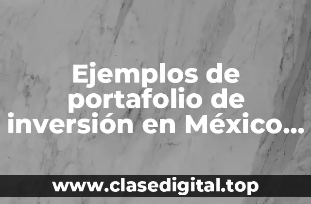 Ejemplos de portafolios de inversión en México