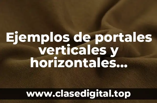 Ejemplos de portales verticales y horizontales existentes en la actualidad y Significado