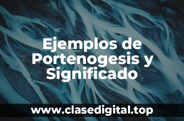 Ejemplos de Portenogesis y Significado