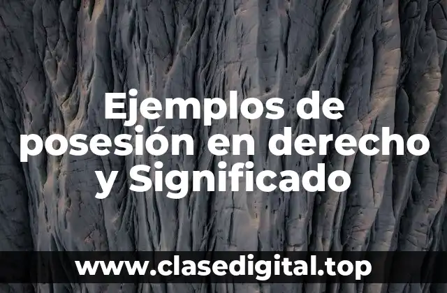 Ejemplos de posesión en derecho