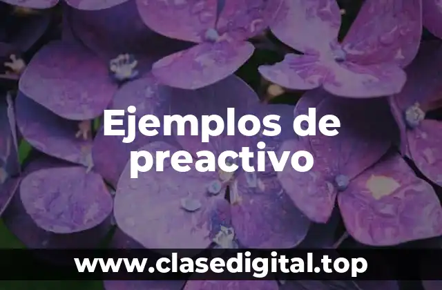 Ejemplos de preactivo