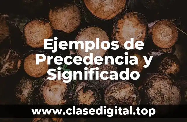 Ejemplos de Precedencia y Significado