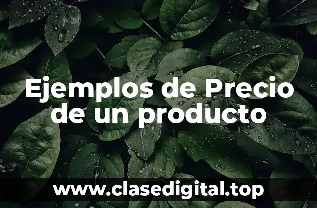 Ejemplos de Precio de un producto