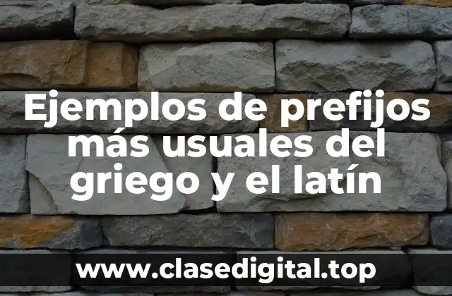 Ejemplos de prefijos más usuales del griego y el latín