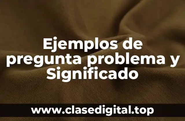 Ejemplos de pregunta problema y Significado