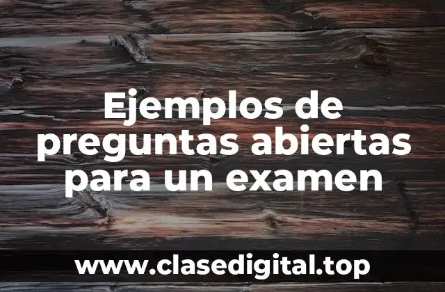 Ejemplos de preguntas abiertas para un examen