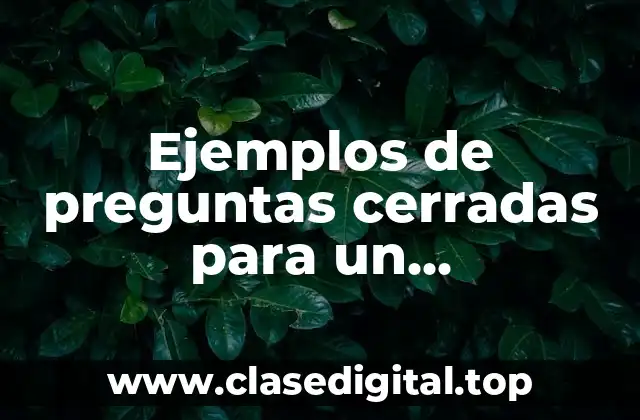 Ejemplos de preguntas cerradas para un emprendimiento