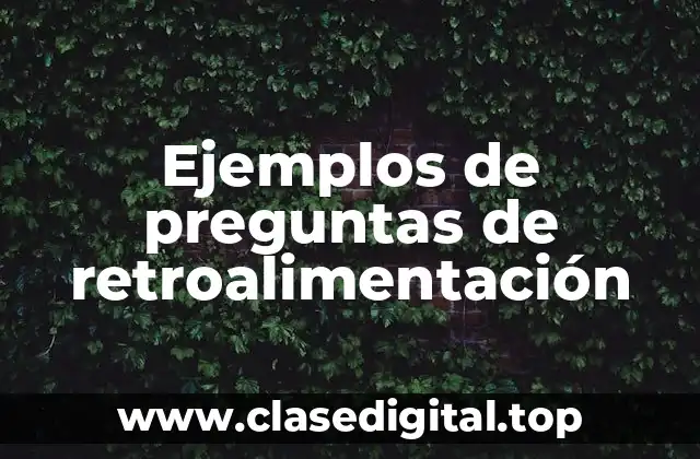 Ejemplos de preguntas de retroalimentación