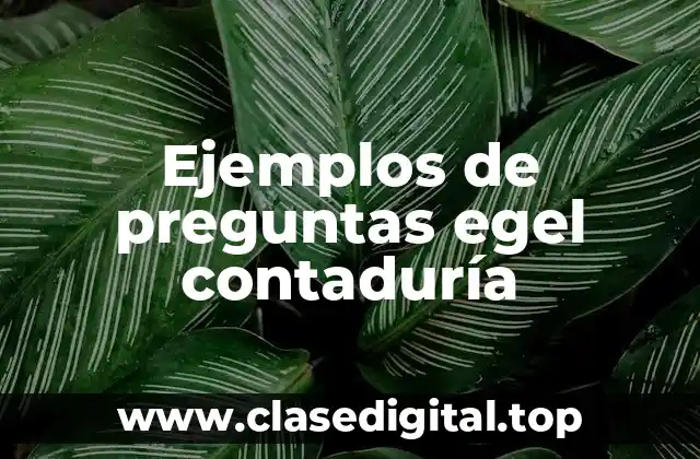 Ejemplos de preguntas egel contaduría