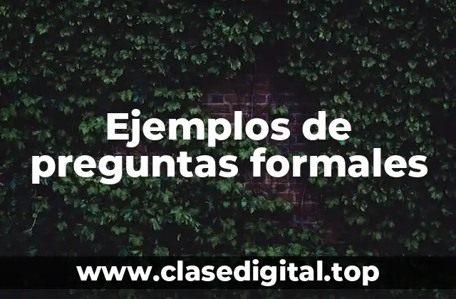Ejemplos de preguntas formales