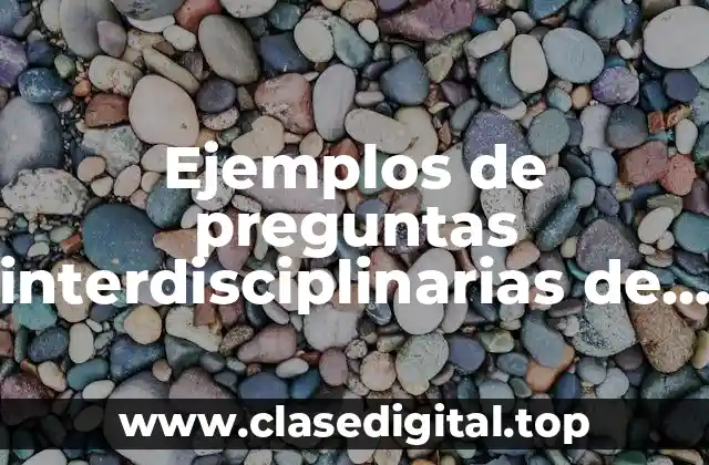 Ejemplos de preguntas interdisciplinarias de medio ambiente