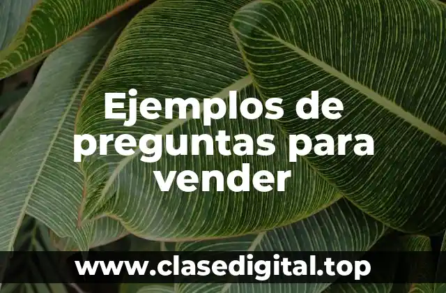 Ejemplos de preguntas para vender