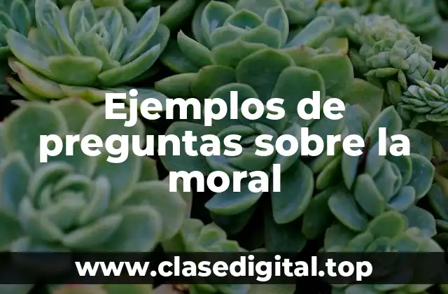 Ejemplos de preguntas sobre la moral
