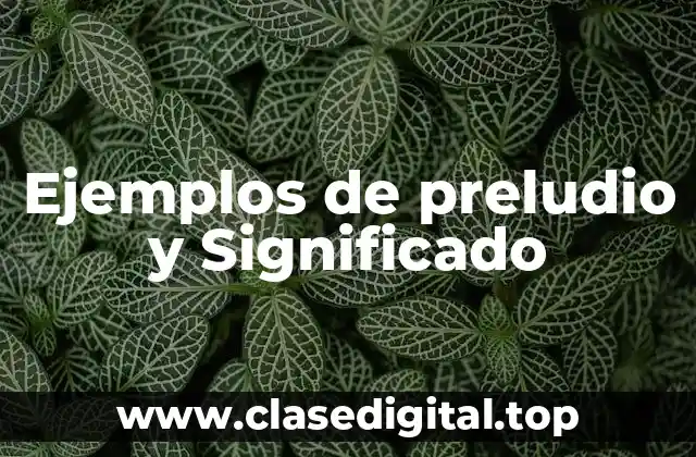 Ejemplos de preludio y Significado