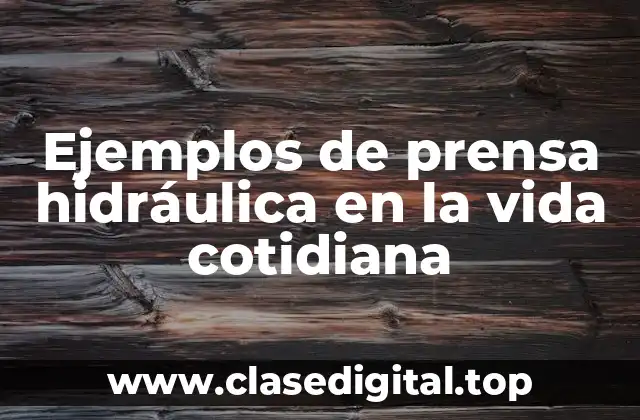 Ejemplos de prensa hidráulica en la vida cotidiana