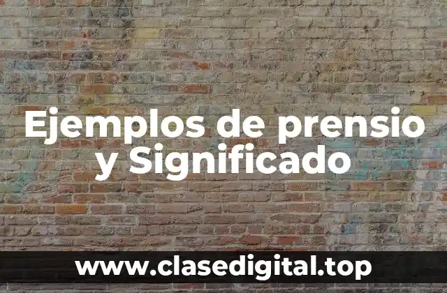 Ejemplos de prensio y Significado