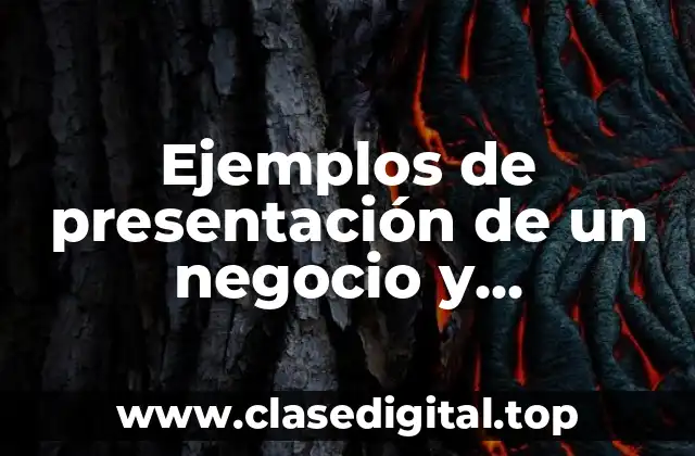 Ejemplos de presentación de un negocio