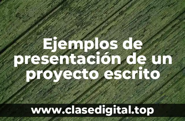 Ejemplos de presentación de un proyecto escrito