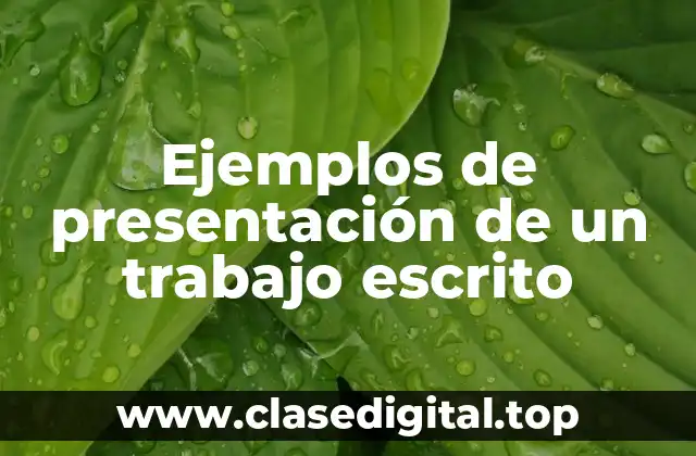 Ejemplos de presentación de un trabajo escrito