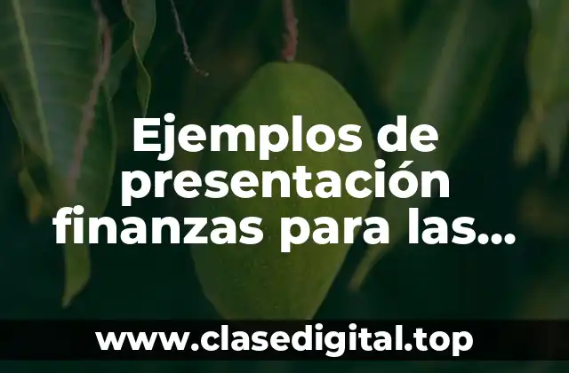 Ejemplos de presentación finanzas para las familias en USA