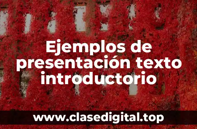 Ejemplos de presentación texto introductorio