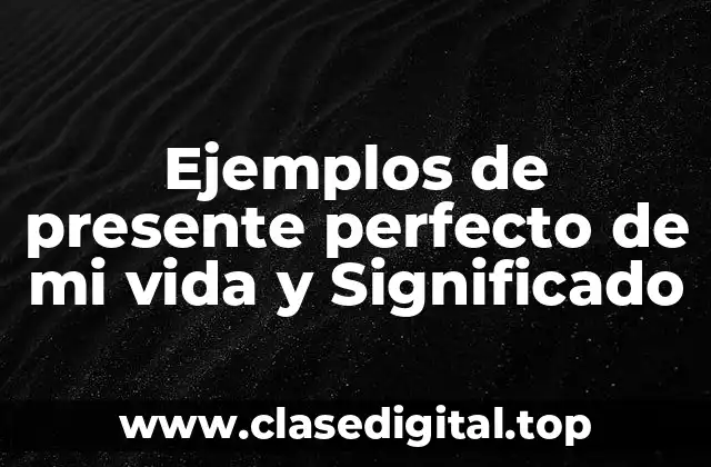 Ejemplos de presente perfecto de mi vida y Significado