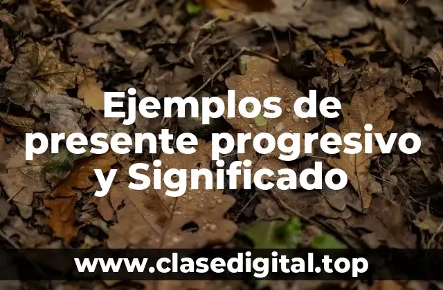 Ejemplos de presente progresivo y Significado