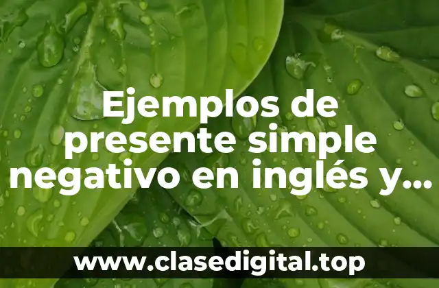 Ejemplos de presente simple negativo en inglés