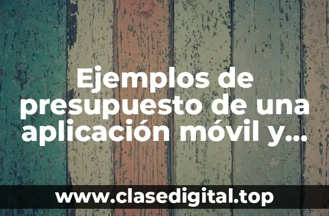 Ejemplos de presupuesto de una aplicación móvil y Significado