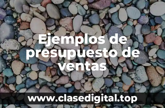 Ejemplos de presupuesto de ventas