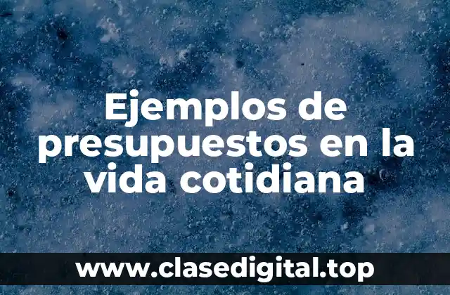 Ejemplos de presupuestos en la vida cotidiana