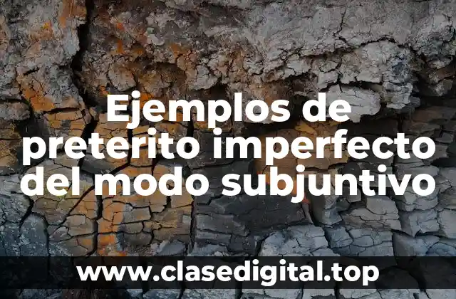 Ejemplos de preterito imperfecto del modo subjuntivo