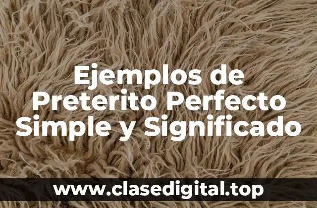 Ejemplos de Preterito Perfecto Simple y Significado