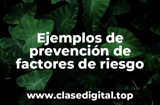 Ejemplos de prevención de factores de riesgo
