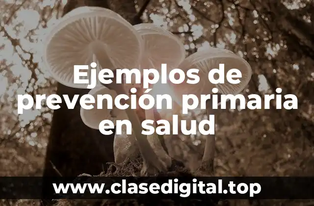 Ejemplos de prevención primaria en salud