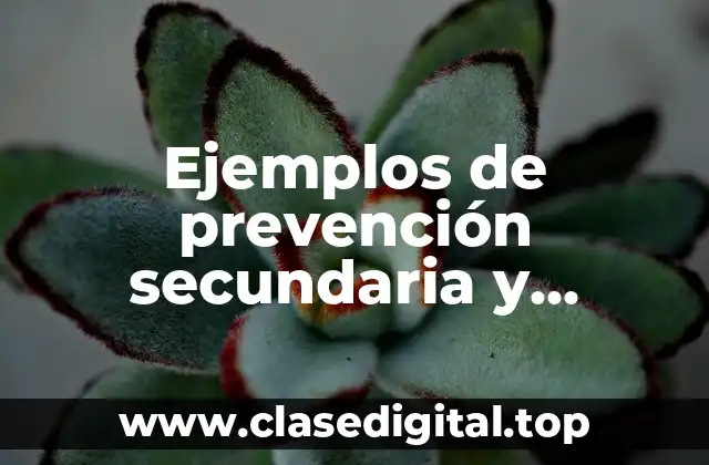 Ejemplos de prevención secundaria y terciaria