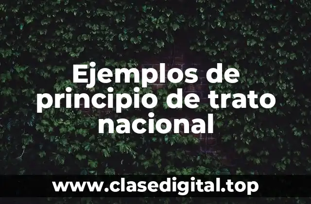 Ejemplos de principio de trato nacional