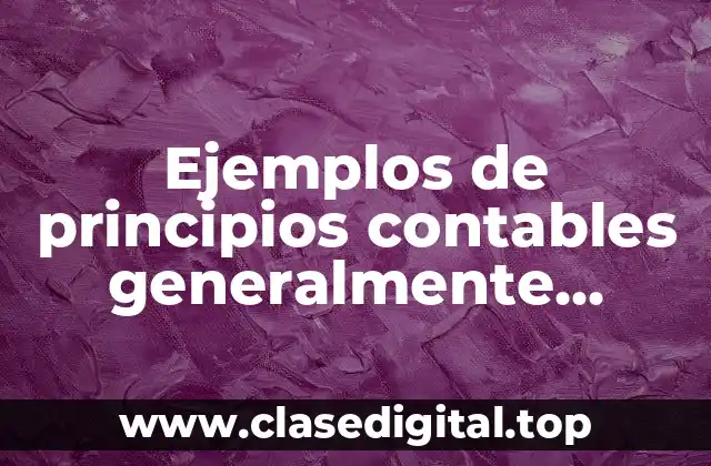 Ejemplos de principios contables generalmente aceptados y Significado