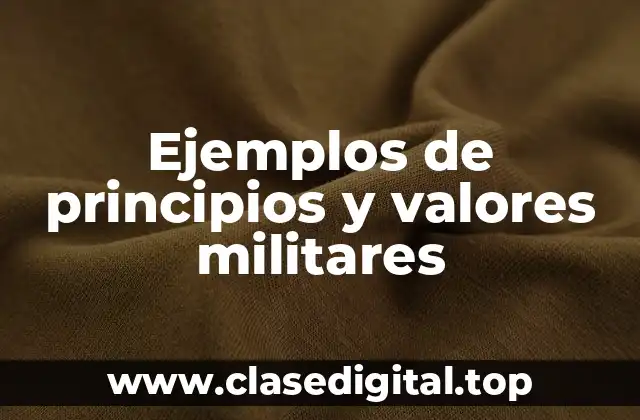 Ejemplos de principios y valores militares