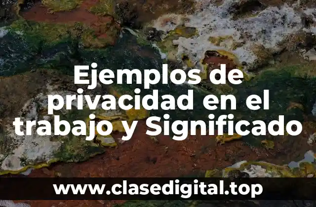Ejemplos de privacidad en el trabajo y Significado