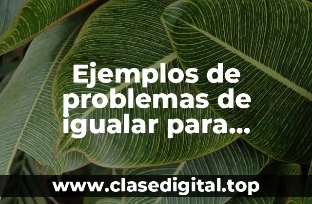 Ejemplos de problemas de igualar para preescolar y Significado