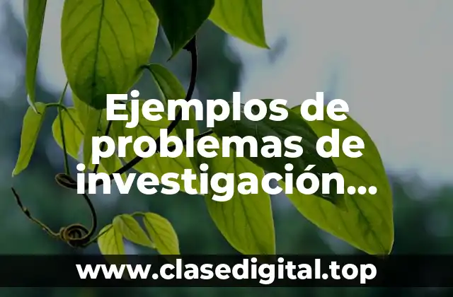 Ejemplos de problemas de investigación científica
