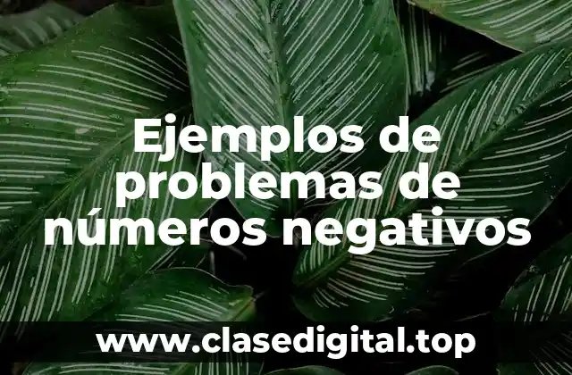 Ejemplos de problemas de números negativos