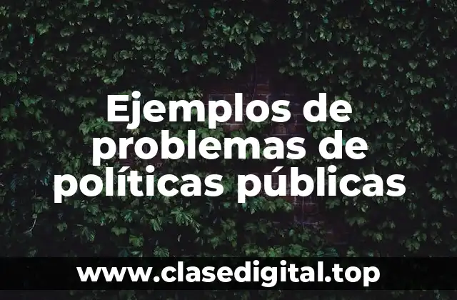 Ejemplos de problemas de políticas públicas