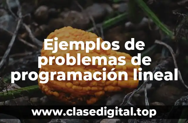 Ejemplos de problemas de programación lineal