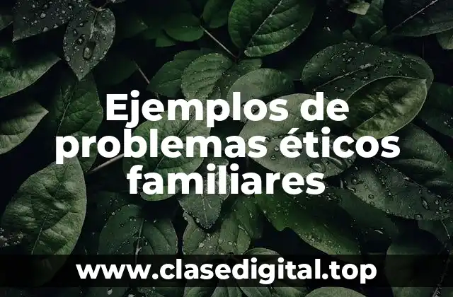 Ejemplos de problemas éticos familiares
