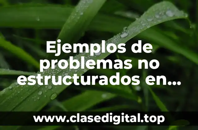 Ejemplos de problemas no estructurados en una empresa